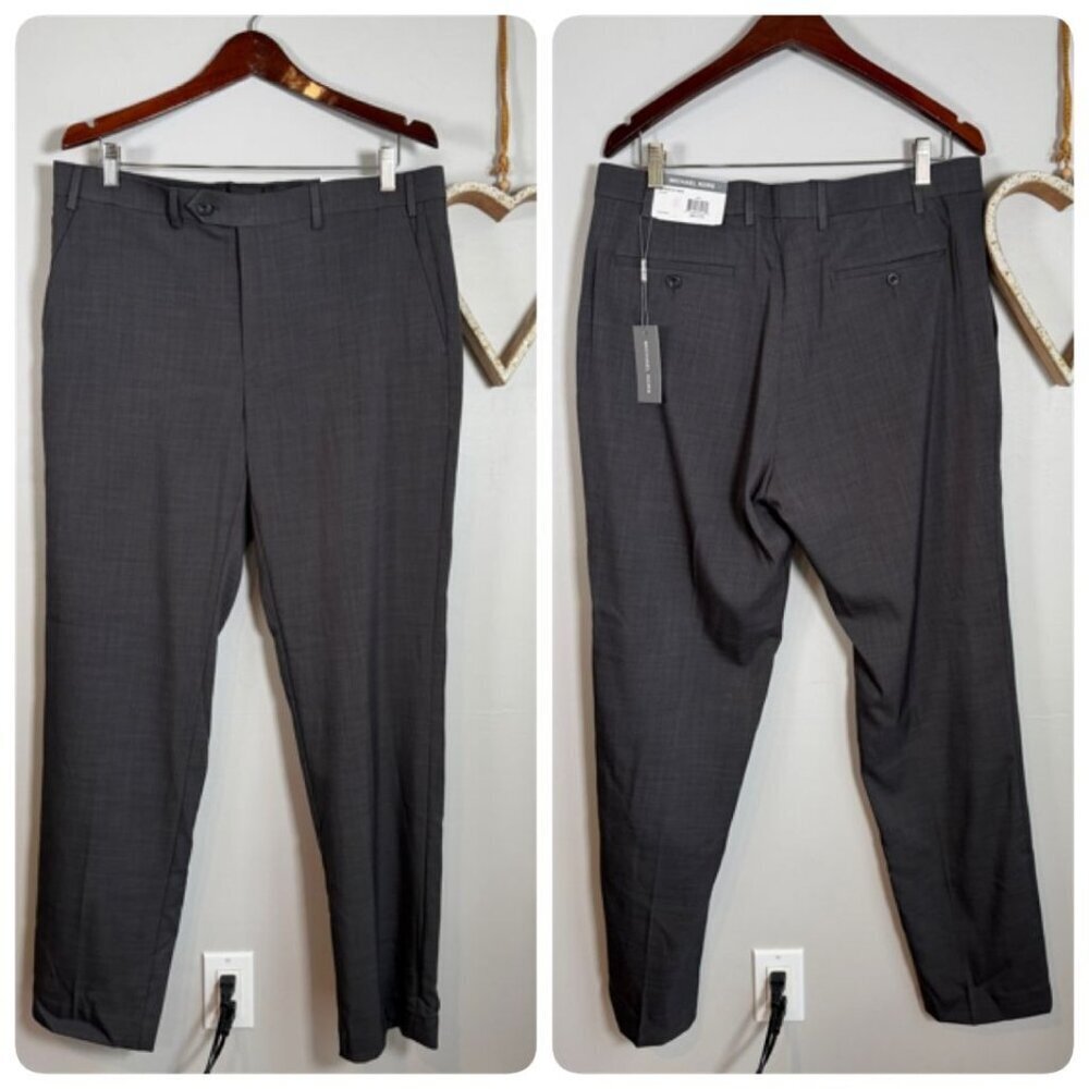 Michael Kors Meyers Gray Dress Pants 36 x 32 Modern Fit Straight Leg Business